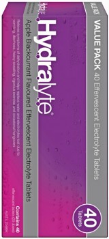 Hydralyte-Apple-Blackcurrant-Flavoured-Effervescent-Electrolyte-Tablet-40-Tablets on sale