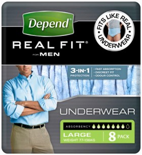 Depend-Real-Fit-for-Men-Underwear-Large-8-Pack on sale
