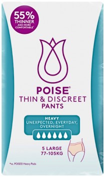 Poise-Thin-Discreet-Pants-Large-5-Pack on sale