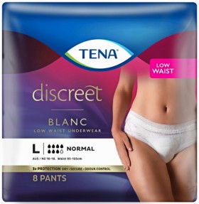 Tena-Pants-Women-Discreet-Blanc-Normal-8-Pack on sale