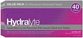 Hydralyte-Apple-Blackcurrant-Flavoured-Effervescent-Electrolyte-Tablet-40-Tablets on sale