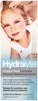 Hydralyte-Colour-Free-Lemonade-Flavoured-Electrolyte-Ice-Blocks-16-Pack on sale