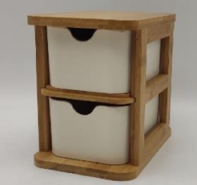 2-Drawer-Narrow-Bamboo-Unit on sale