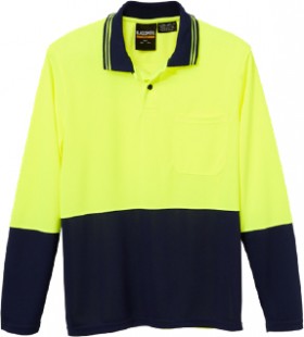 Blacksmith-Mens-Hi-Vis-Long-Sleeve-Polo-Shirt-Neon-Yellow on sale
