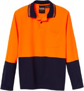 Blacksmith-Mens-Hi-Vis-Long-Sleeve-Polo-Shirt-Neon-Orange on sale