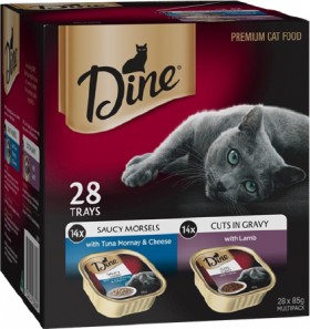Dine-28-Pack-Cat-Food-Tray-Varieties-85g on sale