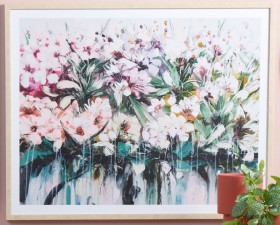 30-off-Drip-Flowers-Framed-Print-100-x-80cm on sale
