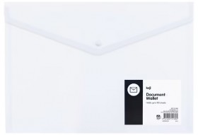 Keji-A4-Button-Document-Wallet-Clear on sale