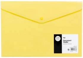 Keji-A4-Button-Document-Wallet-Yellow on sale