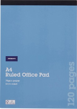JBurrows-A4-120-Page-Ruled-Office-Pad on sale