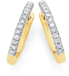 9ct-Gold-Diamond-Huggie-Earrings on sale