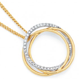 9ct-Gold-Diamond-Triple-Circle-Pendant on sale