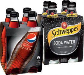 Pepsi-Max-Cola-or-Schweppes-Mixers-4x300mL-Selected-Varieties on sale