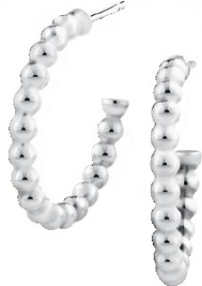 NEW-20mm-Half-Bead-Hoop-Earrings-in-Sterling-Silver on sale