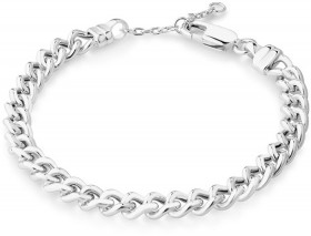 NEW-21cm-85-Curb-Bracelet-in-Sterling-Silver on sale
