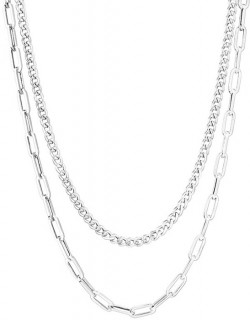 NEW-50cm-20-Curb-and-Paperclip-Chain-in-Sterling-Silver on sale