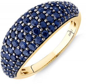 NEW-Natural-Sapphire-Pave-Ring-in-10kt-Yellow-Gold on sale