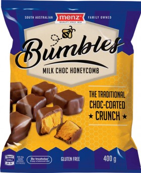 Menz-Bumbles-Milk-Choc-Honeycomb-400g on sale