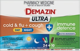 Demazin-Ultra-Cold-Flu-Cough-Immune-Defence-34-Capsules on sale