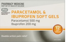 Pharmacy-Health-Paracetamol-Ibuprofen-Soft-Gels-12-Capsules on sale