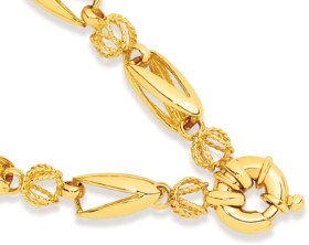 9ct-Gold-19cm-Solid-Bolt-Ring-Bracelet on sale