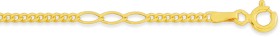 9ct-Gold-19cm-Hollow-Fancy-Figaro-Curb-Bracelet on sale