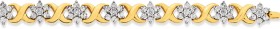 9ct-Gold-Diamond-Flower-Cluster-Bracelet on sale
