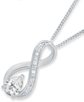 Sterling-Silver-Cubic-Zirconia-Infinity-Pendant on sale