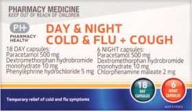 Pharmacy-Health-Day-Night-Cold-Flu-Cough-24-Capsules on sale