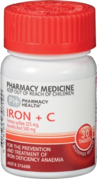 Pharmacy-Health-Iron-C-30-Tablets on sale