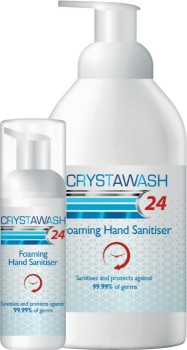 10-off-Crystawash-24-Foaming-Hand-Sanitiser-Range on sale