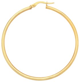 9ct-Gold-2x40mm-Polished-Hoop-Earrings on sale
