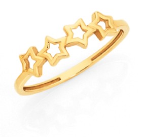 9ct-Gold-Multi-Stars-Stacker-Ring on sale