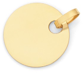 9ct-Gold-16mm-Round-Disc-Pendant on sale