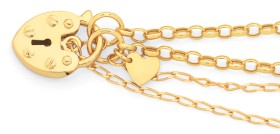 9ct-Gold-19cm-Hollow-Belcher-Padlock-Bracelet on sale