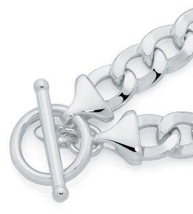 Sterling-Silver-19cm-Open-Bevelled-Curb-Fob-Bracelet on sale
