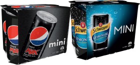 Pepsi-Max-Solo-Sunkist-or-Schweppes-Lemonade-Mini-6x200mL on sale