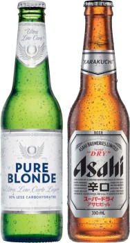 Pure-Blonde-or-Asahi-Super-Dry-24-Pack on sale