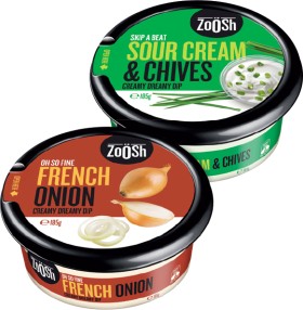 Zoosh-Dips-185g-Selected-Varieties on sale