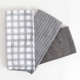 Gingham-Charcoal-Microfibre-Kitchen-Towel-by-Essentials on sale
