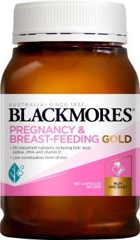 Blackmores-Pregnancy-Breastfeeding-Gold-Vitamin-180-Capsules on sale