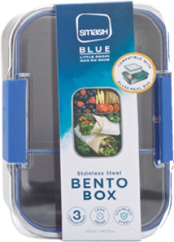 Smash-Blue-Stainless-Steel-Bento-Lunch-Box on sale