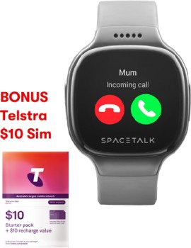 Spacetalk-Kids-Smartwatch-Grey-Bundle on sale