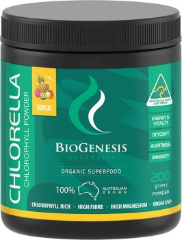 Biogenesis-Chlorella-Powder-Tropical-200g on sale