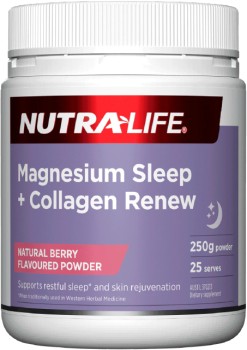 Nutralife-Magnesium-Sleep-and-Collagen-Renew-250g on sale