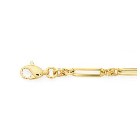 9ct-Gold-19cm-Solid-Fancy-Knot-Paperclip-Bracelet on sale
