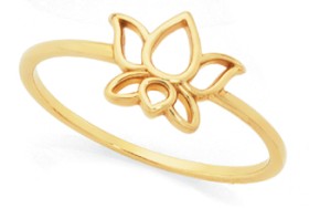 9ct-Gold-Lotus-Flower-Ring on sale