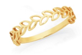 9ct-Gold-Wreath-Stacker-Ring on sale
