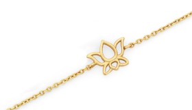 9ct-Gold-19cm-Lotus-Flower-Solid-Trace-Bracelet on sale