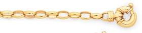 9ct-Gold-19cm-Solid-Oval-Belcher-Bolt-Ring-Bracelet on sale